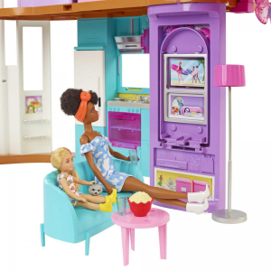 17442161875158-barbiecasadimalibu106cmplaysetcasadellebambolecon2piani6stanzeascensorealtalenaepiudi30pezzigiocattoloperbambini3anni