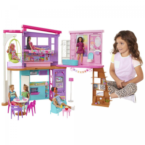 17442161918645-barbiecasadimalibu106cmplaysetcasadellebambolecon2piani6stanzeascensorealtalenaepiudi30pezzigiocattoloperbambini3anni