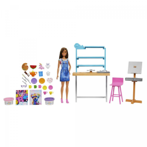 17446578108598-barbierelaxandcreateatelierplaysetconbambolaeplastilinapervasiepittura25accessorialta29cmregaloperbambini37anni