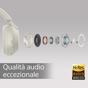 17446955233964-sonywh1000xm5cuffiewirelessconnoisecancellingbatteriafinoa30orearoundearconalexaegoogleassistantconmicrofonointegratopertelefonateargento