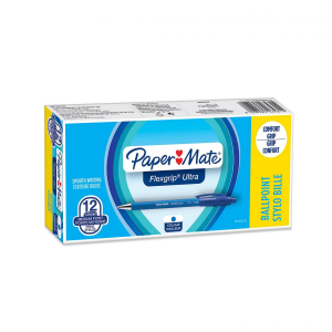 17447617272205-papermateflexgripultrartblupennaasferaretrattileaclipmedio12pz