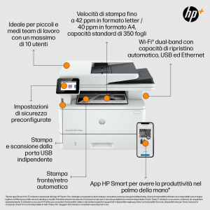 17449590753576-hplaserjetprostampantemultifunzione4102fdwebiancoenerostampanteperpiccoleemedieimpresestampacopiascansionefaxstampafronteretroscansionefronteretroscansioneversoemailportaunitaflashusbanteriore