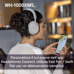 17449922285858-sonywh1000xm5cuffiewirelessconnoisecancellingduratadellabatteriadi30orebluetoothottimizzateperalexaegoogleassistantioseandroidconmicrofonointegratoblunotte