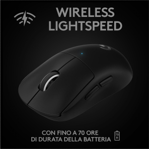 17450425350569-logitechgproxsuperlightmousegamingwirelessleggero63gsensorehero25k25600dpi5tastiprogrammabililungaautonomiamemoriaintegrataperesportcompatibileconpcemacnero