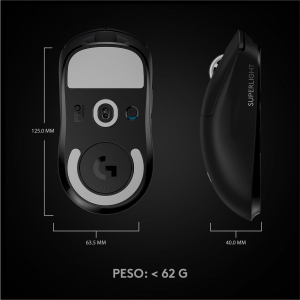 17450425394932-logitechgproxsuperlightmousegamingwirelessleggero63gsensorehero25k25600dpi5tastiprogrammabililungaautonomiamemoriaintegrataperesportcompatibileconpcemacnero