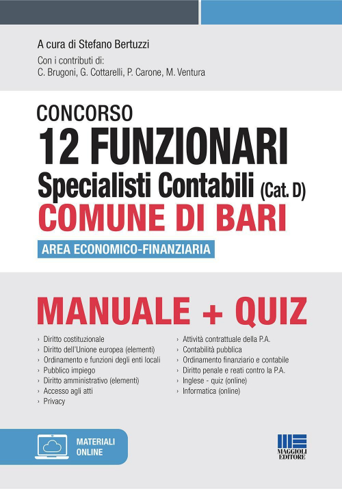 17277945641-libroconcorso12funzionarispecialisticontabilicatdcomunedibariareaeconomicofinanziariamanuelaquizconespansioneonlineeditoremaggiolieditoreanno2021