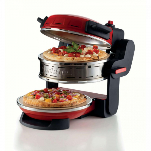 17425772638463-ariete927pizzeriafornopizzadoppio2300w2pietrerefrattarie2pizzein4minuti2termostatidiametro32cm5livellidicottura2paleinacciaioinoxrosso