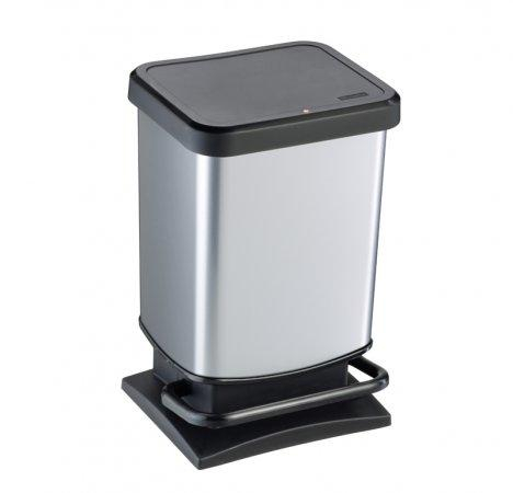 17447186951015-rotho1754010264bidoneperlaspazzatura20lrettangolaremetalloplasticaneroargento