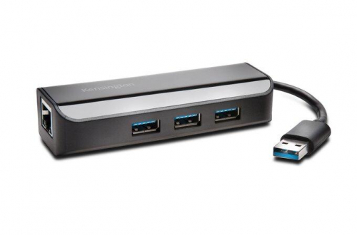 17448934487504-kensingtonua3000eadattatoreethernetehuba3porteusb30nero
