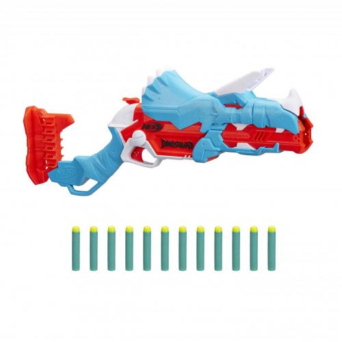 17452182027232-nerfdinosquadtricerablastblasterconalloggiamentopercaricamentodi3dardiconsupportodardiedesigndinosaurotriceratopoinclude12dardielite